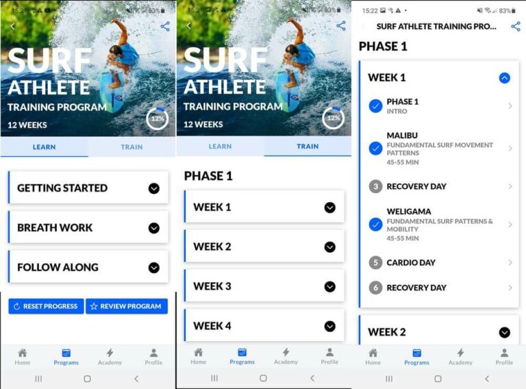 Surf Fitness App von Surf Strength Coach im Review